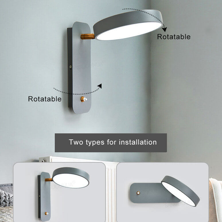 Hjemix | IllumiTurn – Nordisk LED Roterende Vegglampe | Macaron Design | Justerbar Belysning
