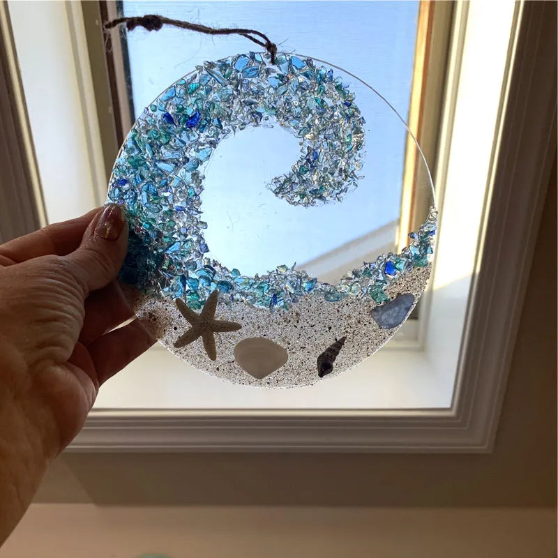 Hjemix | Havglass solfanger - Havbrytende bølge strandornament