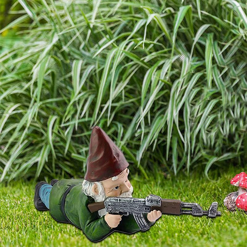Hjemix | Militær Hagegnome med Kamuflasjeuniform