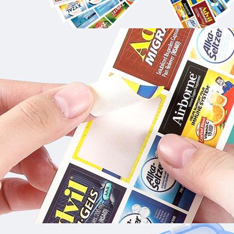 Hjemix | Reise Pille Organisator Boks (161 Etiketter for Tilpasning)