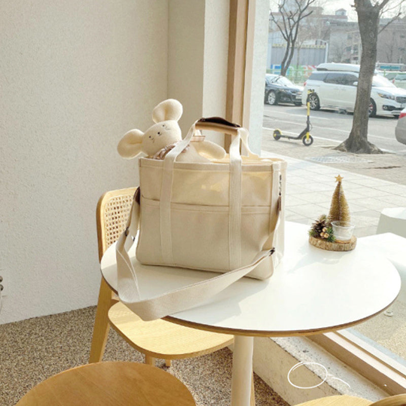 Hjemix | Solid Color Canvas Shopper Bag