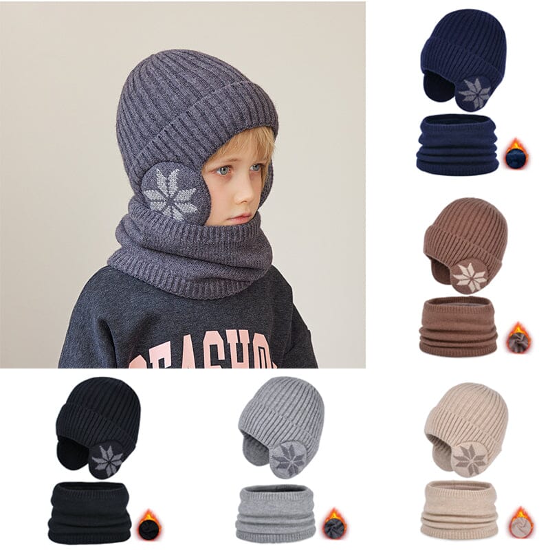 Hjemix | Vinter Beanie Hatt Skjerf Sett Varme Strikket Hatt