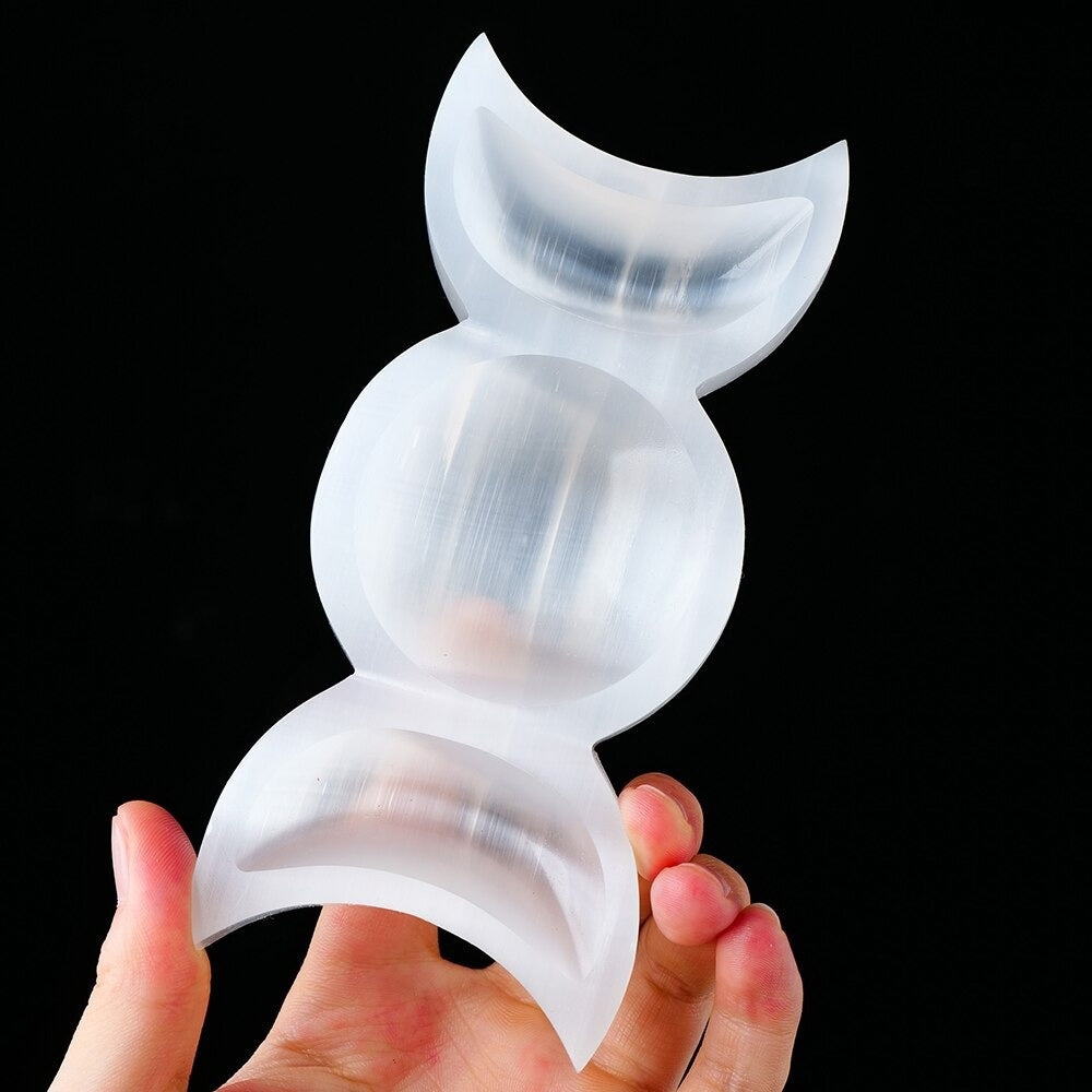 Hjemix | Måne Spådom Selenitt Krystall Skål