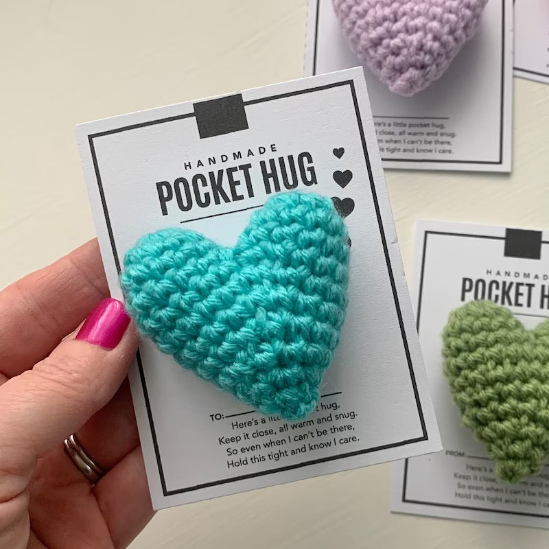 Hjemix | Pocket Hug Heklet Hjerte Liten Gave