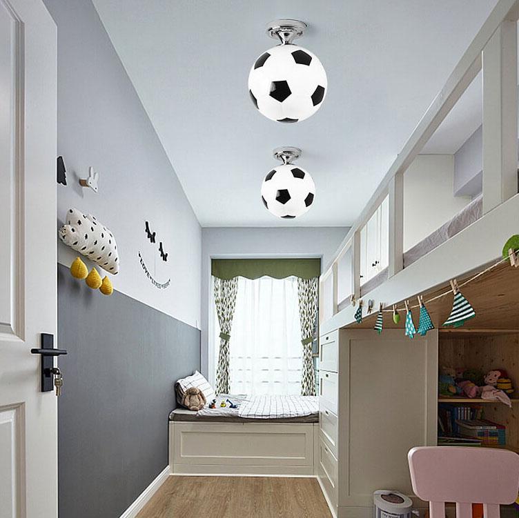 Hjemix | SportLume Kreativ Taklampe | Basketball & Fotball Design | Halvmontert | Glasslampe