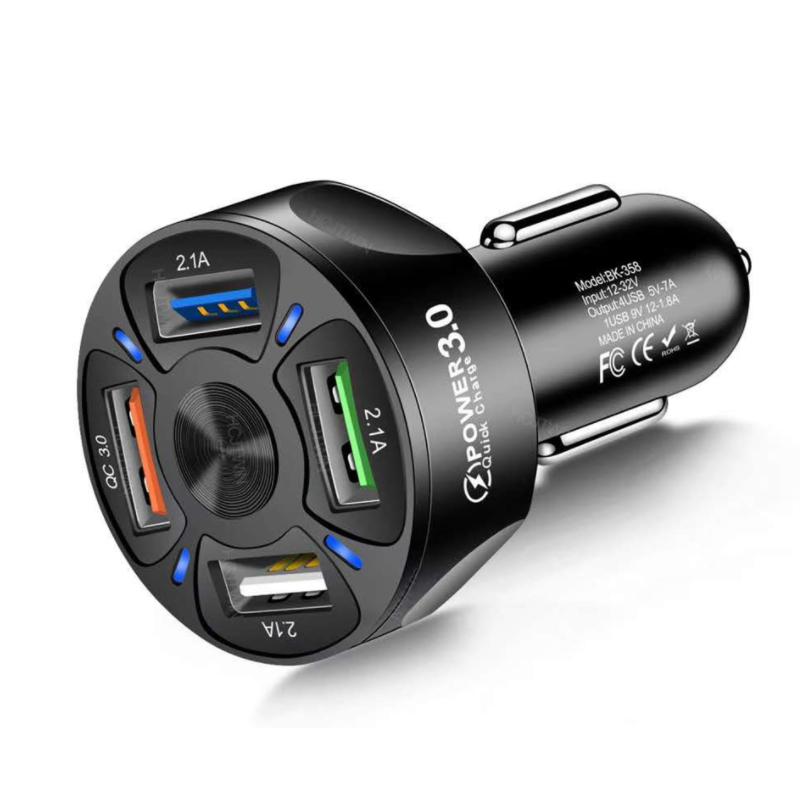 Hjemix | 4 porter USB bil lader hurtig lading