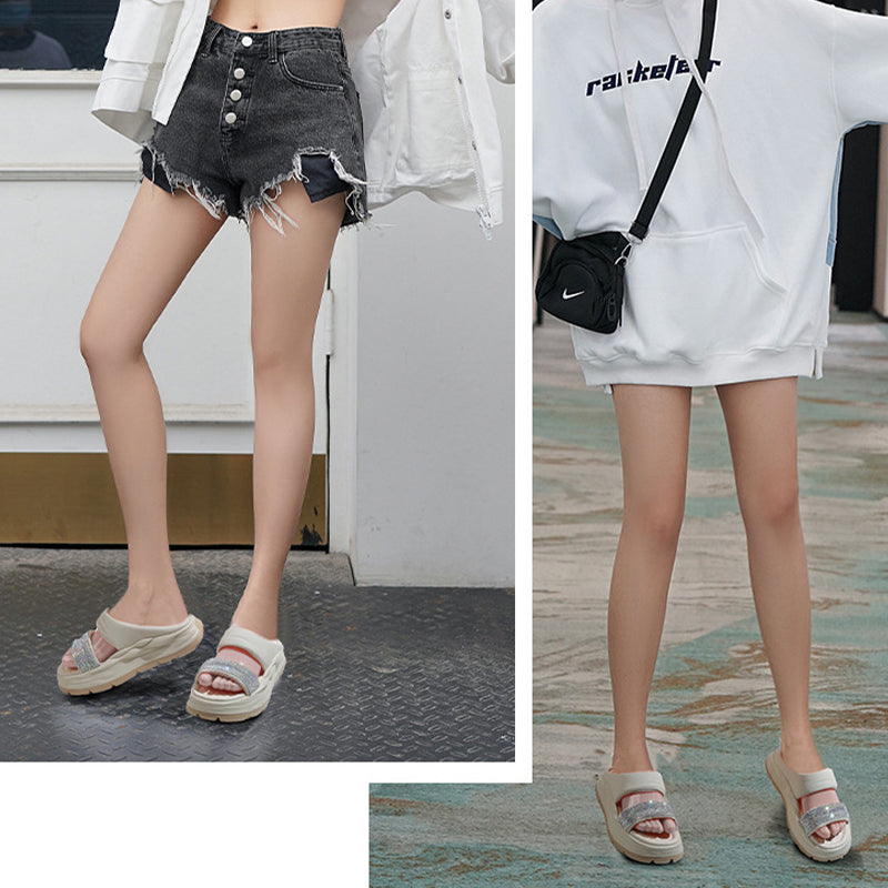 Hjemix | Glitrende Rhinestone Hæl Sandaler