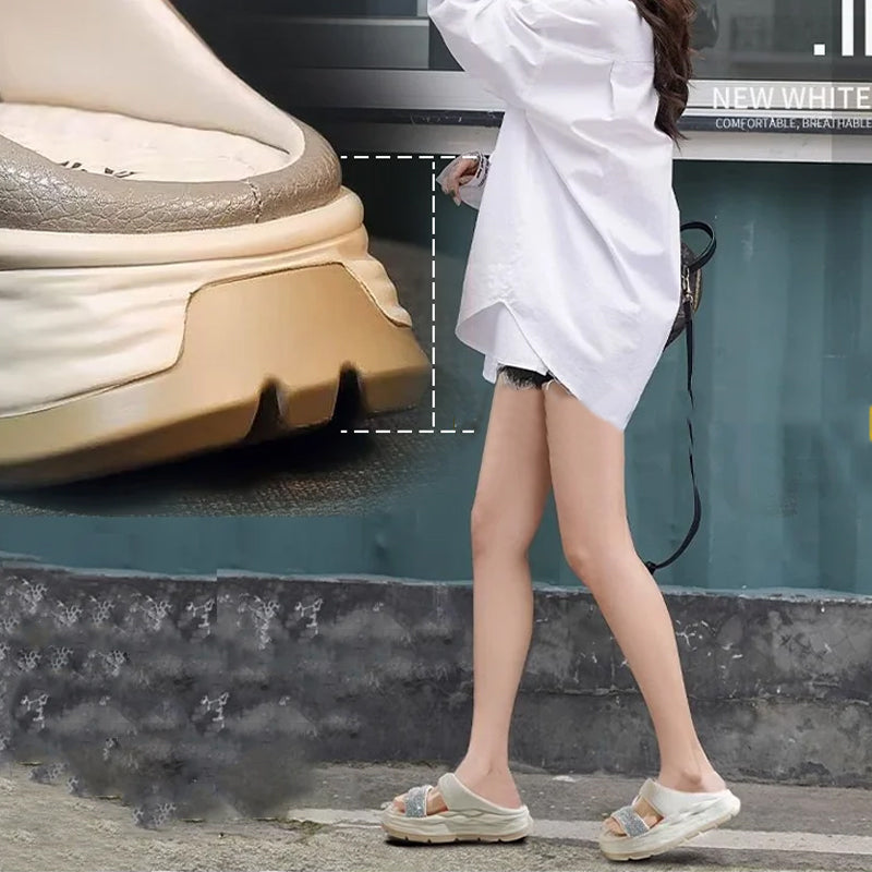 Hjemix | Glitrende Rhinestone Hæl Sandaler