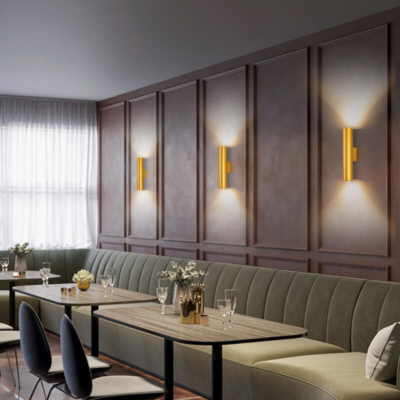 Hjemix | Enkel Aluminium Sylinderformet 2-Lykt Vegglampe