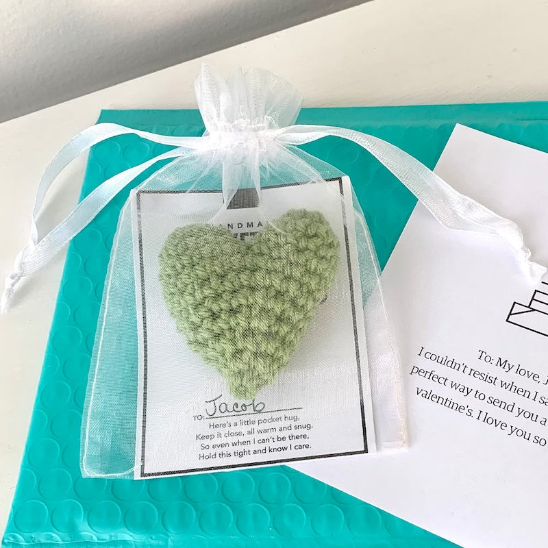 Hjemix | Pocket Hug Heklet Hjerte Liten Gave