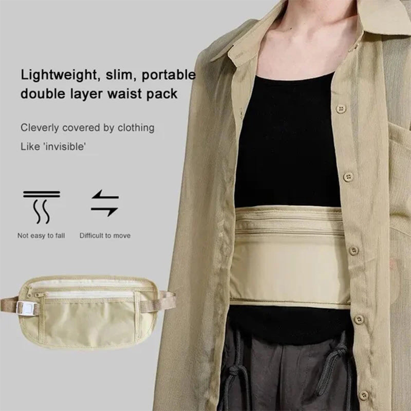 Hjemix | Sport Hip Bag Justerbar med Glidelåslommer