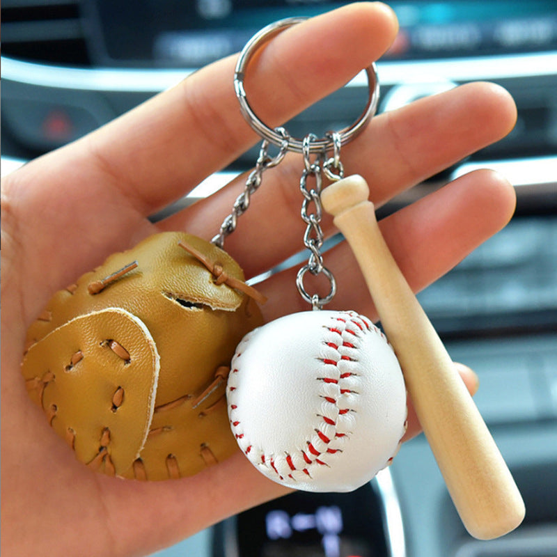 Hjemix | Mini Baseballhanske Sett Charm Nøkkelring