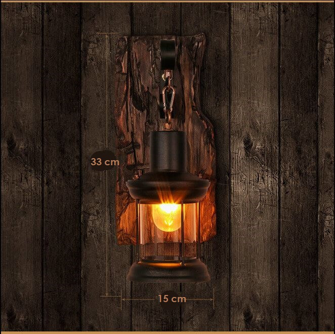 Hjemix | LichtGlas – Sylindervegglampe med glassbase, jern og tre