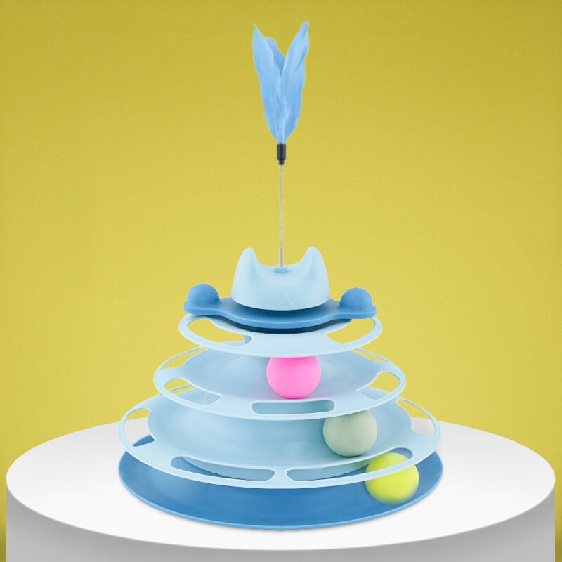 Hjemix | Deilig interaktiv sirkelbane med bevegelige baller kattehøytaler for avslapning