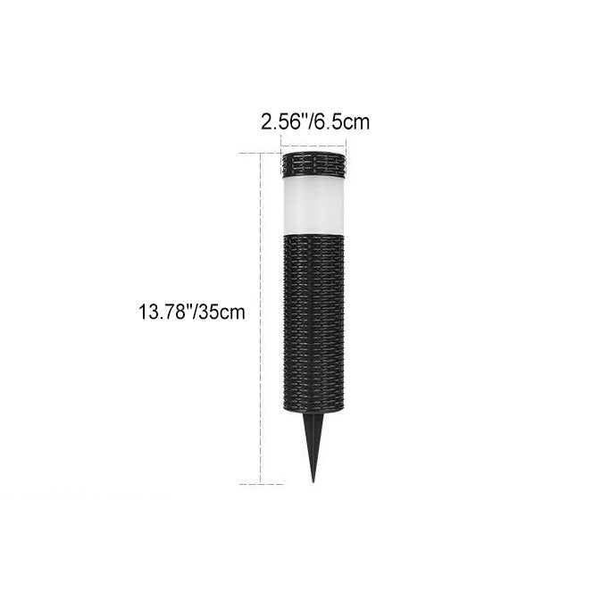 Hjemix | Utendørs Solenergi Rattan Sylinderformet LED Hage Gress In-ground Landskapslys