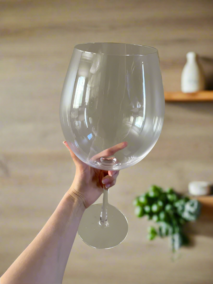 Hjemix | Huge 106 Oz Wine Glass and Beer Mug Combo - 3000ML Extra Large Crystal Glass for Parties, Weddings, and Celebrations