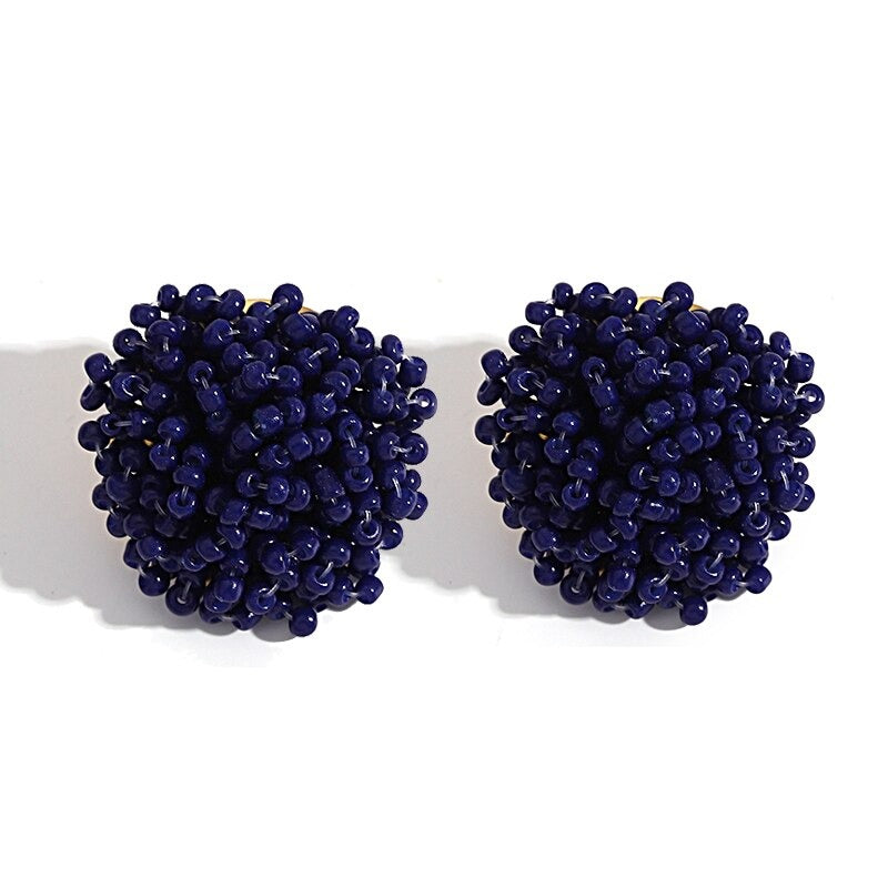 Hjemix | Lys og morsom håndlaget multicolor perle pompom stud øredobber