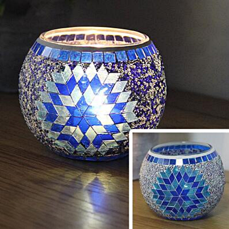 Hjemix | Europeisk Retro Glass Mosaic Tealight Holder