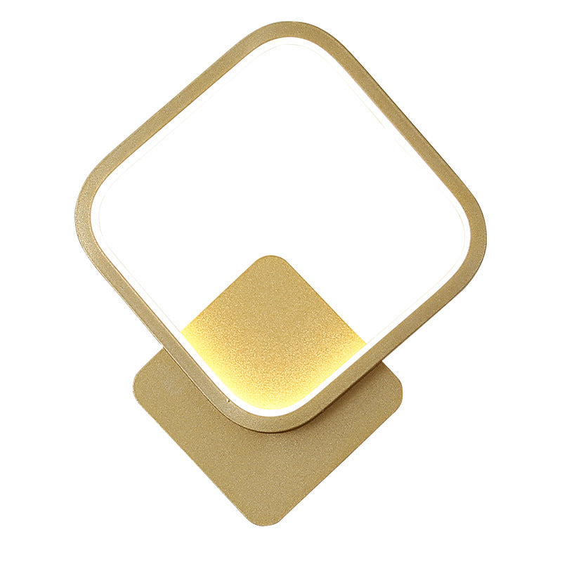 Hjemix | Hvit geometrisk formet vegglampe enkelhet LED metall vegglampe vegglampe for trappen