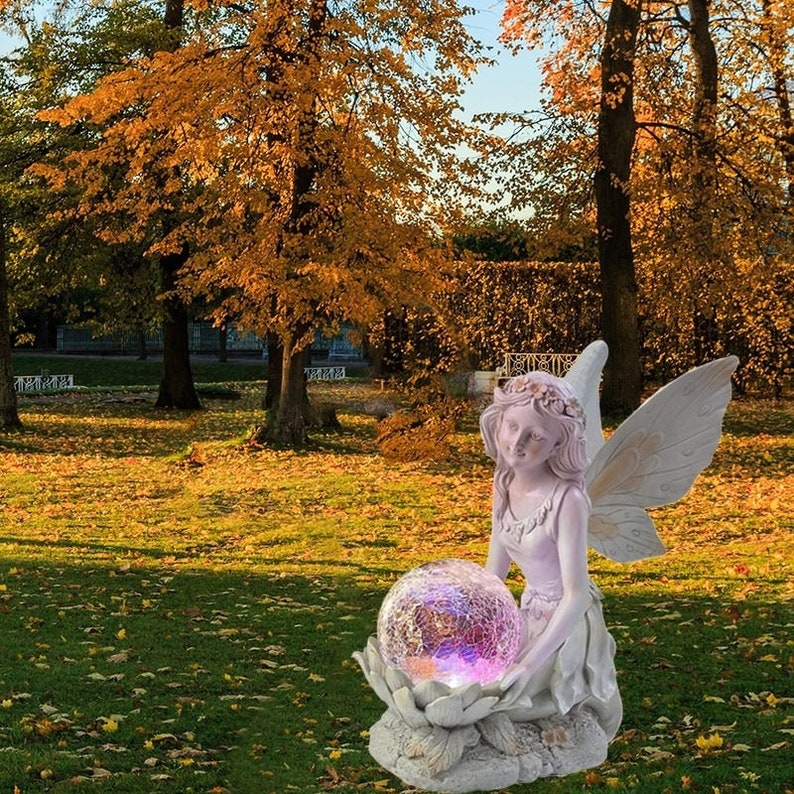 Hjemix | Hjem hage solenergi dekorasjon Fe Statue