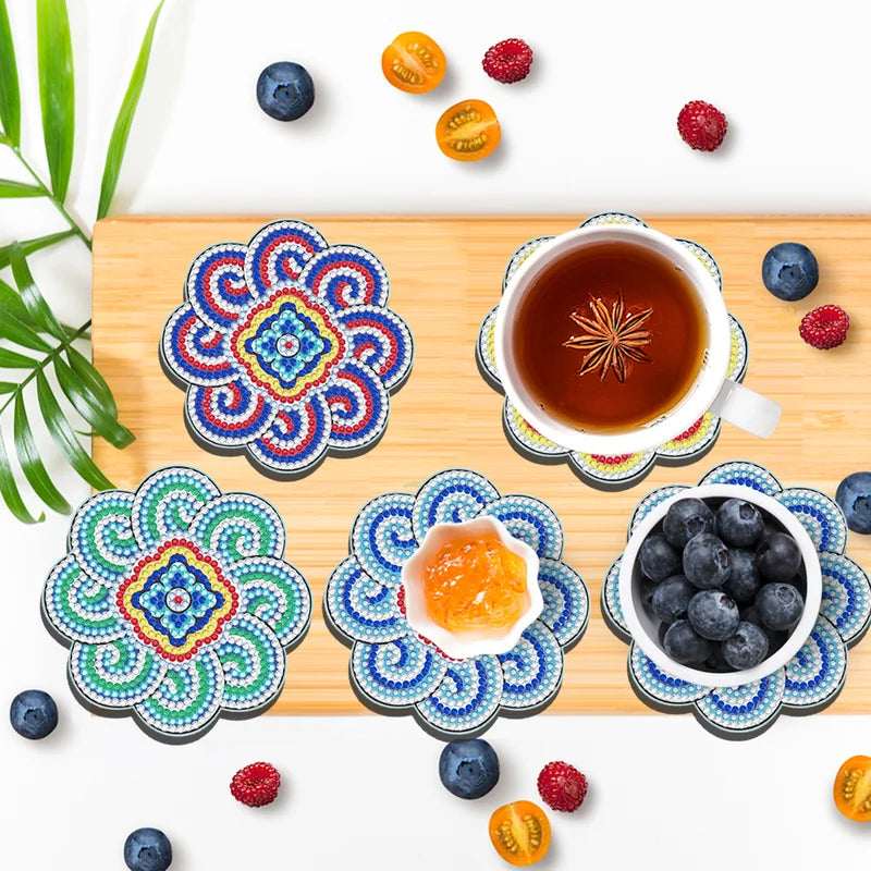 Hjemix | Diamond Crafts Coaster Diamond Painting Coaster (Mandala)