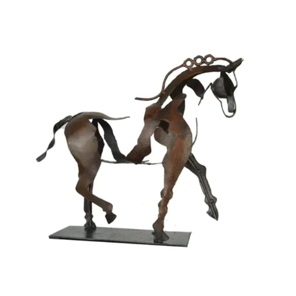 Hjemix | Hest Skulptur - AdonisMetal - Rustikk Eleganse - Tidløst Dekorativt Stykke