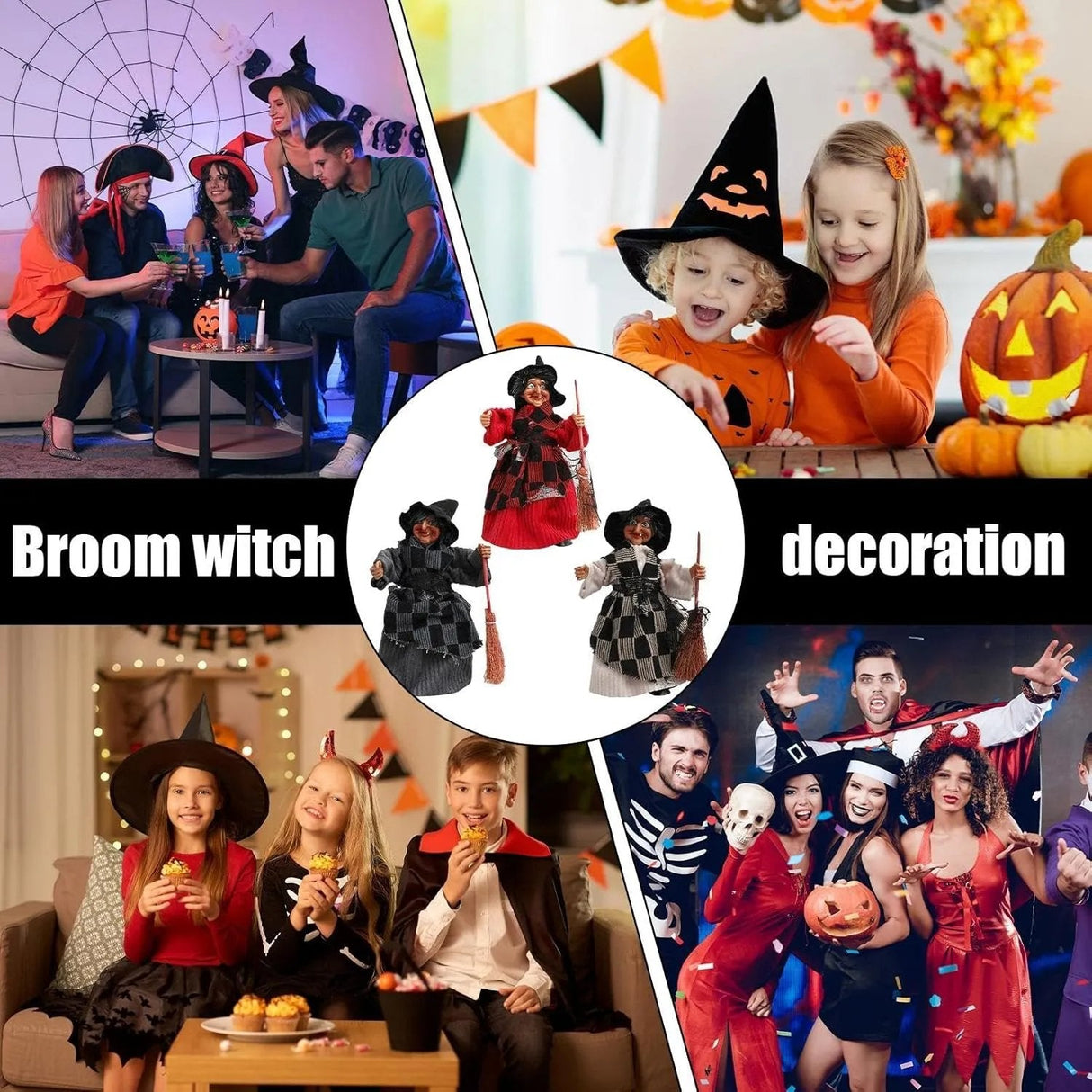 Hjemix | Halloween heks dukke statue dekorasjon skrivebord