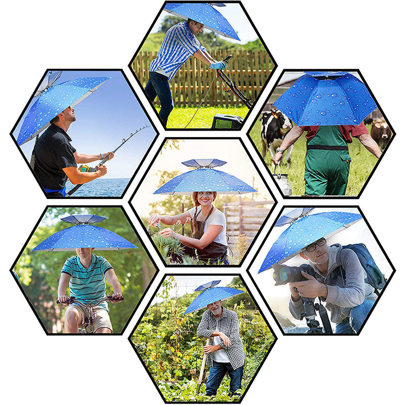 Hjemix | Outdoor Dobbel-Lag Regn Paraply Hatt