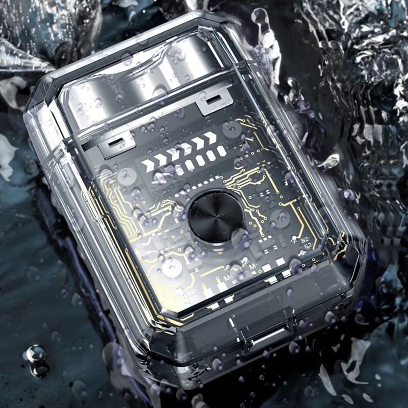 Hjemix | Gjennomsiktig Mini Dobbelt-Hodet Elektrisk Barbermaskin