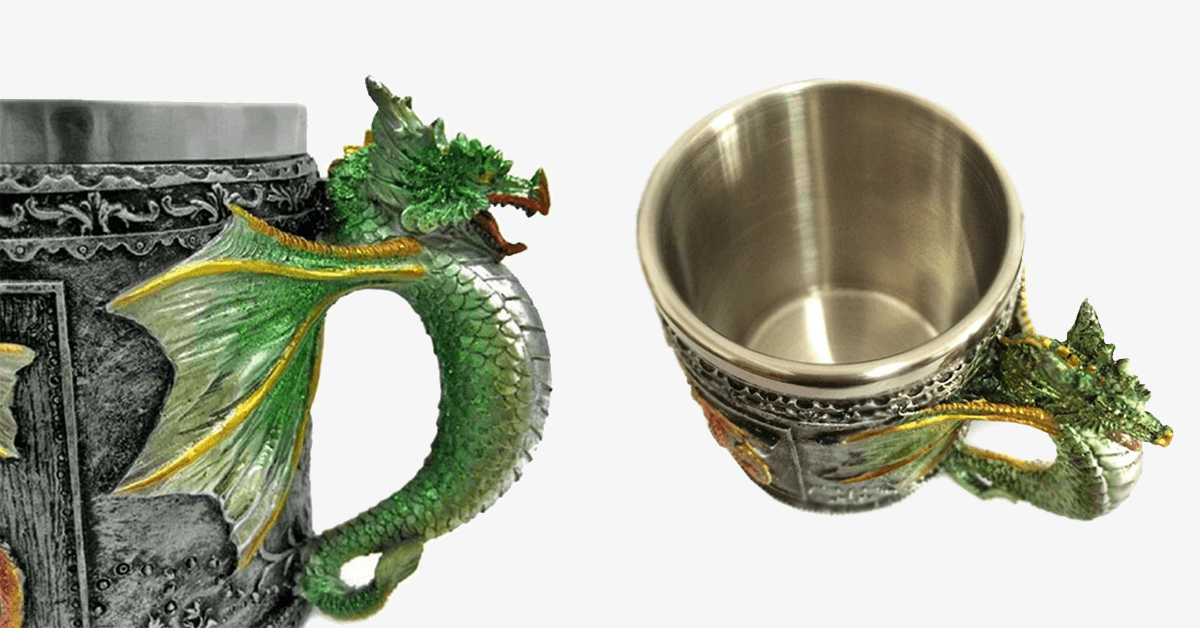Hjemix | 3D Rustfritt Stål Dragemugg – Gjør barna dine gladere med en funky mugg!
