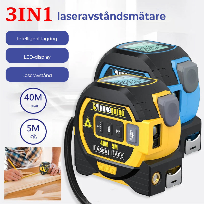 Hjemix | 3-i-1 Infrarød Laser Båndmåling