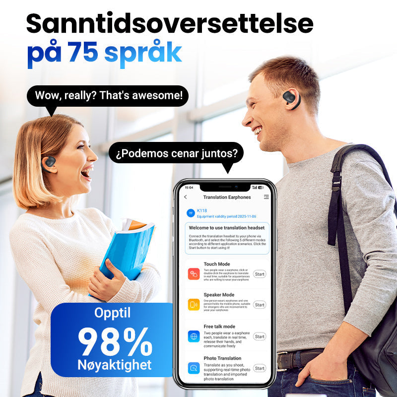 Hjemix | Smarte Trådløse Bluetooth Oversettelses Ørepropper