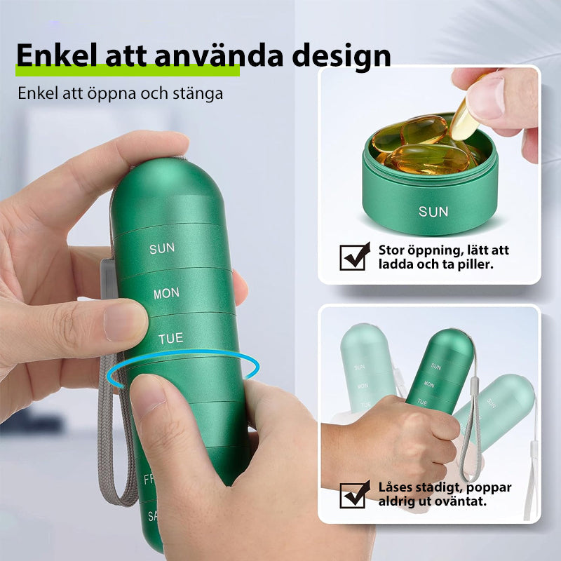 Hjemix | 7-dagers bærbar pilleorganisator for reise