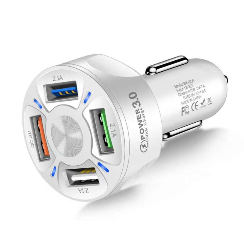 Hjemix | 4 porter USB bil lader hurtig lading