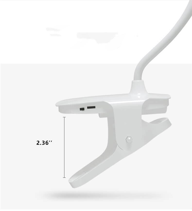 Hjemix | Enkel LED Clip Skrivebordlampe Oppladbar Øyebeskyttelse Nattlys