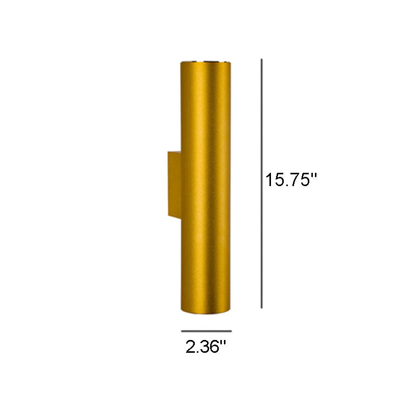 Hjemix | Enkel Aluminium Sylinderformet 2-Lykt Vegglampe