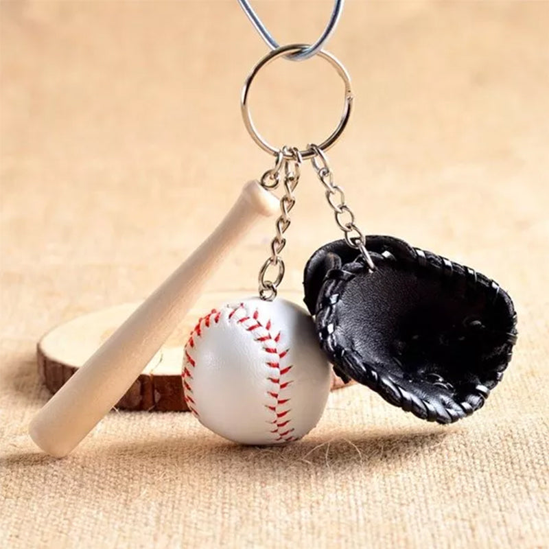 Hjemix | Mini Baseballhanske Sett Charm Nøkkelring