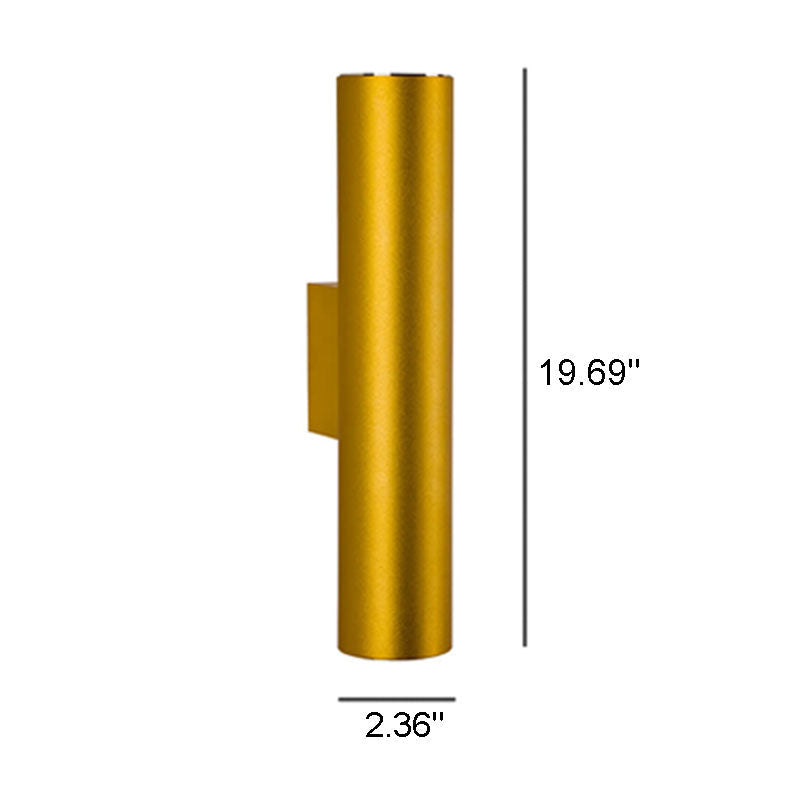 Hjemix | Enkel Aluminium Sylinderformet 2-Lykt Vegglampe