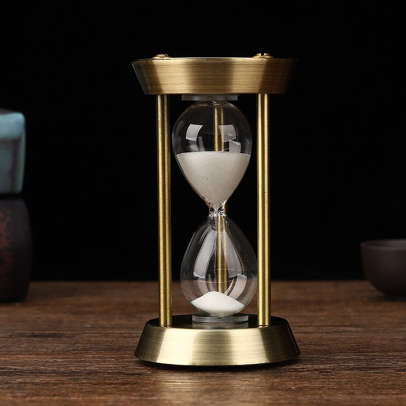 Hjemix | 3/5/10 minutter retro metall håndverk timeglass pendel hjemme kontor skrivebord arrangement ornament sandtimer sandglass dekorasjon