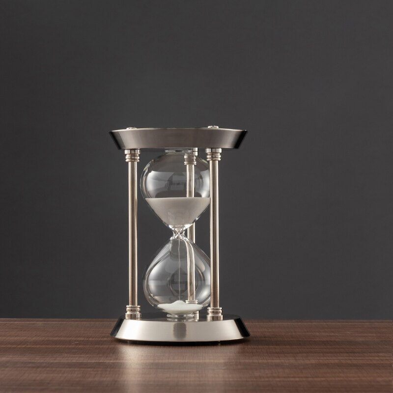 Hjemix | 3/5/10 minutter retro metall håndverk timeglass pendel hjemme kontor skrivebord arrangement ornament sandtimer sandglass dekorasjon