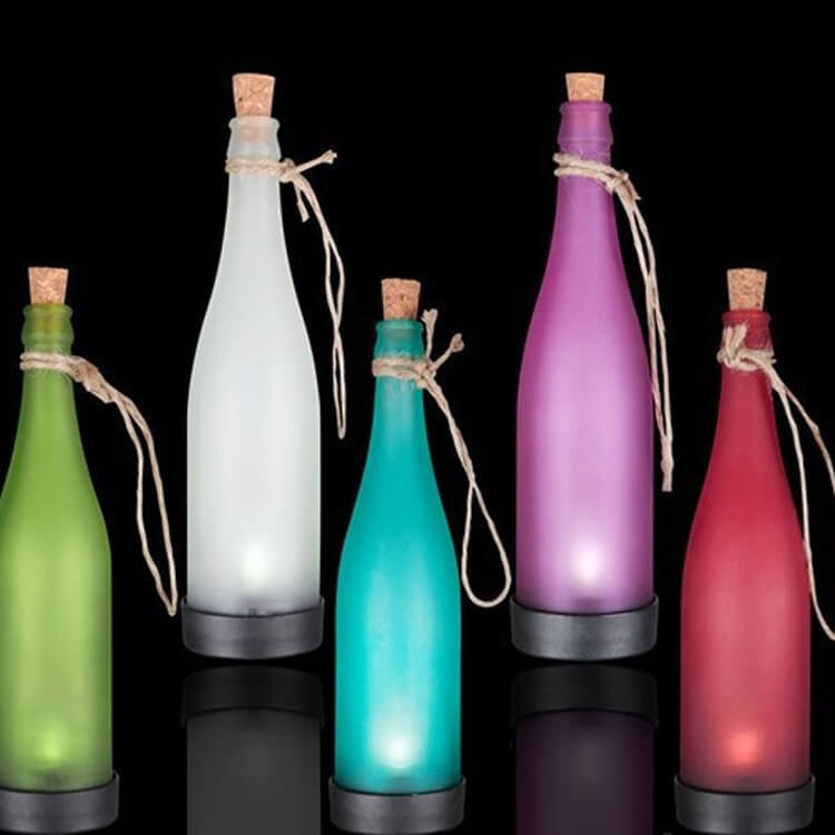 Hjemix | 5 Delt Solvinsflaske Lys Utendørs Dekorasjon Plast LED Hengende Lys