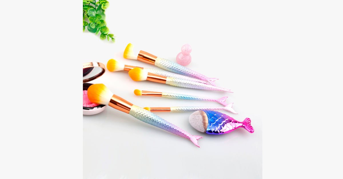 Hjemix | Mermaid Dream Glam Brush Set - Perfekt din sminke på en glamorøs måte