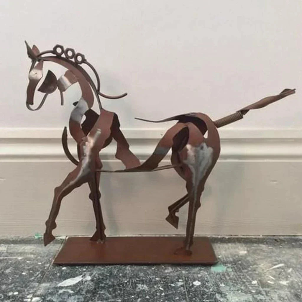 Hjemix | Hest Skulptur - AdonisMetal - Rustikk Eleganse - Tidløst Dekorativt Stykke