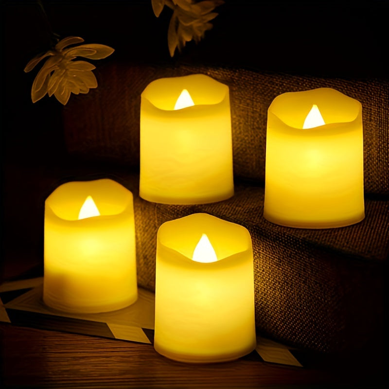 Hjemix | 24/50/100 Pakke flammefrie LED-lys – batteridrevne flimrende tealights, røkfrie og romantiske for bryllup og forlovelser