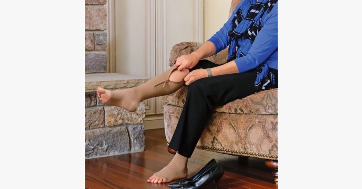 Hjemix | Unisex Glidelås Kompresjons Sokker med Åpen Tå – Avslapning med Hvert Steg!