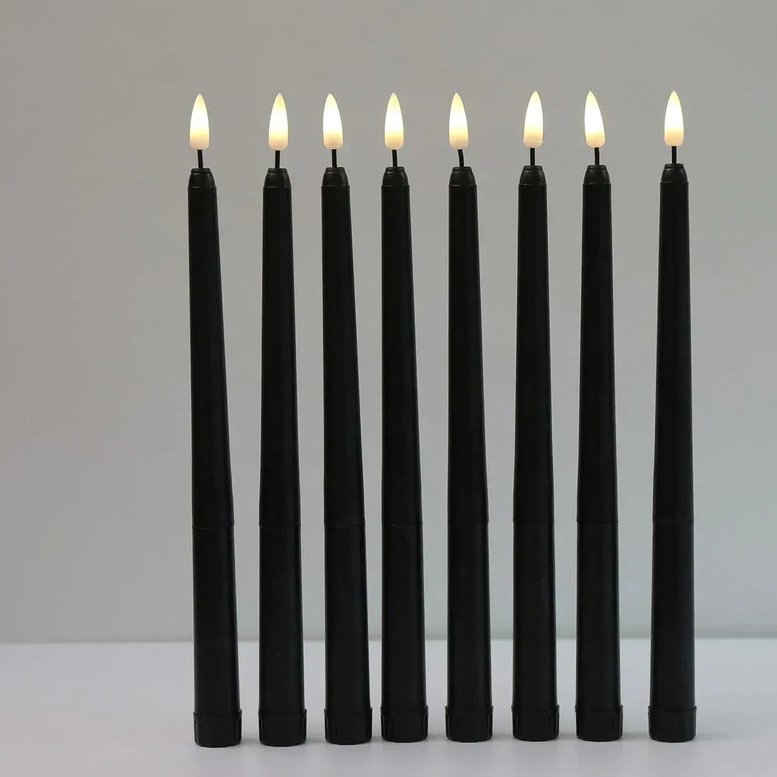 Hjemix | 3 deler svarte LED lys med flimrende flamme