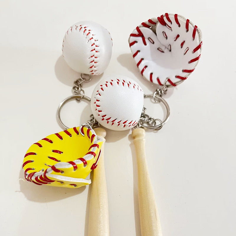 Hjemix | Mini Baseballhanske Sett Charm Nøkkelring