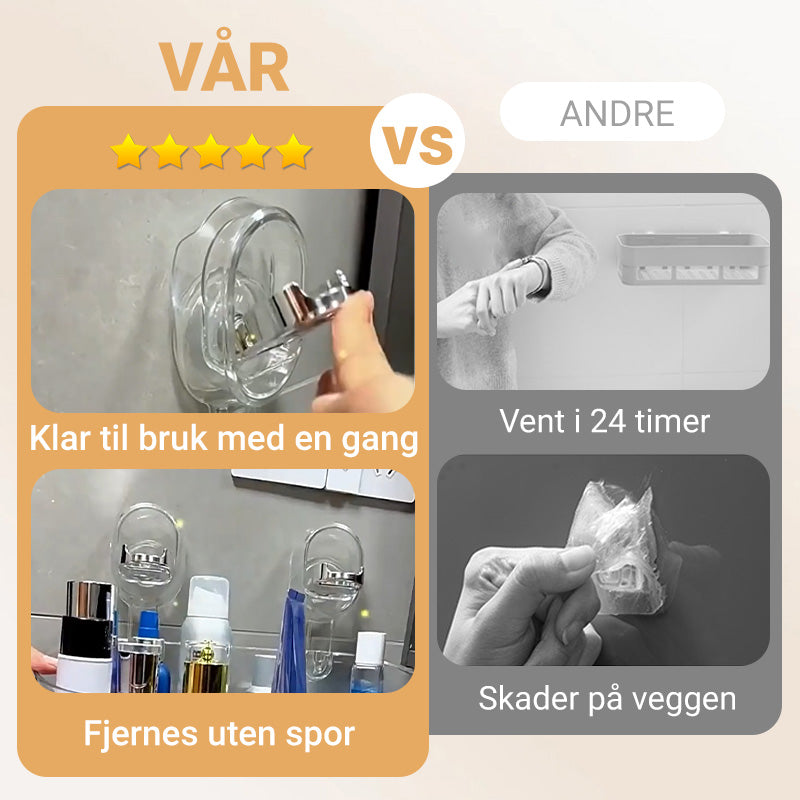 Hjemix | Oppbevaringsstativ med sugekopp og dreneringshull