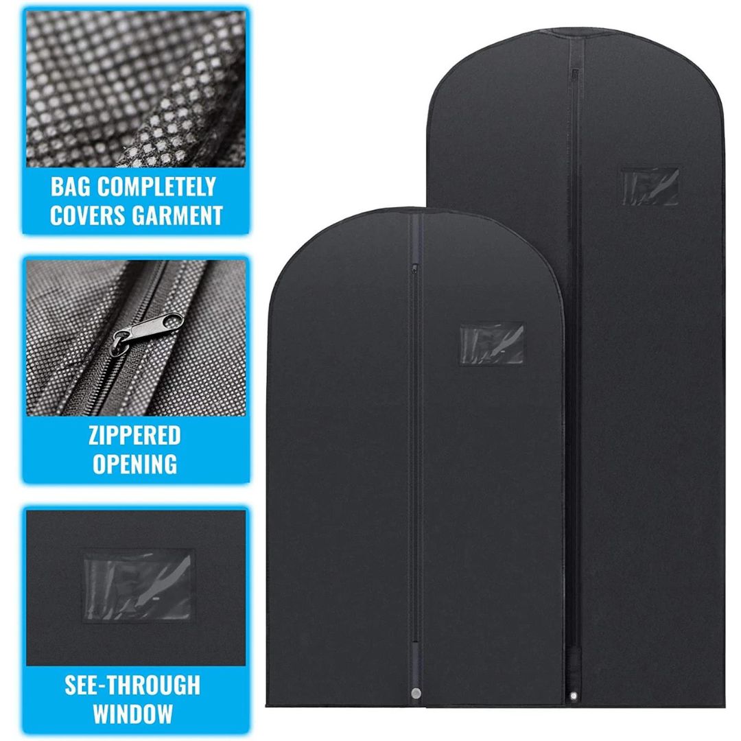 Hjemix | 5 Premium Garment Bags - Med Gjennomsiktig Vindu, Vannavvisende - 40"/54" Inches