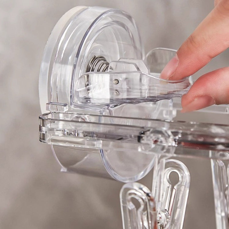 Hjemix | Sugkop sammenleggbart klesstativ med klips